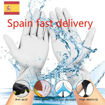 

Spain Fast Delivery White 100pcs Rubber Glove Latex Disposable Gloves Universal For Left Right Hand Dishwashing Protect Hands