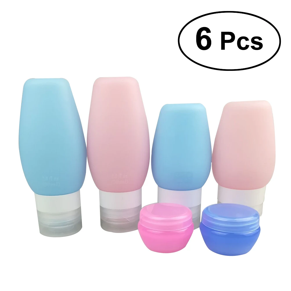 

6Pcs Travel Bottles Set for Liquids Silicone Cosmetic Travel Containers Toiletries withTwo Cream Boxes
