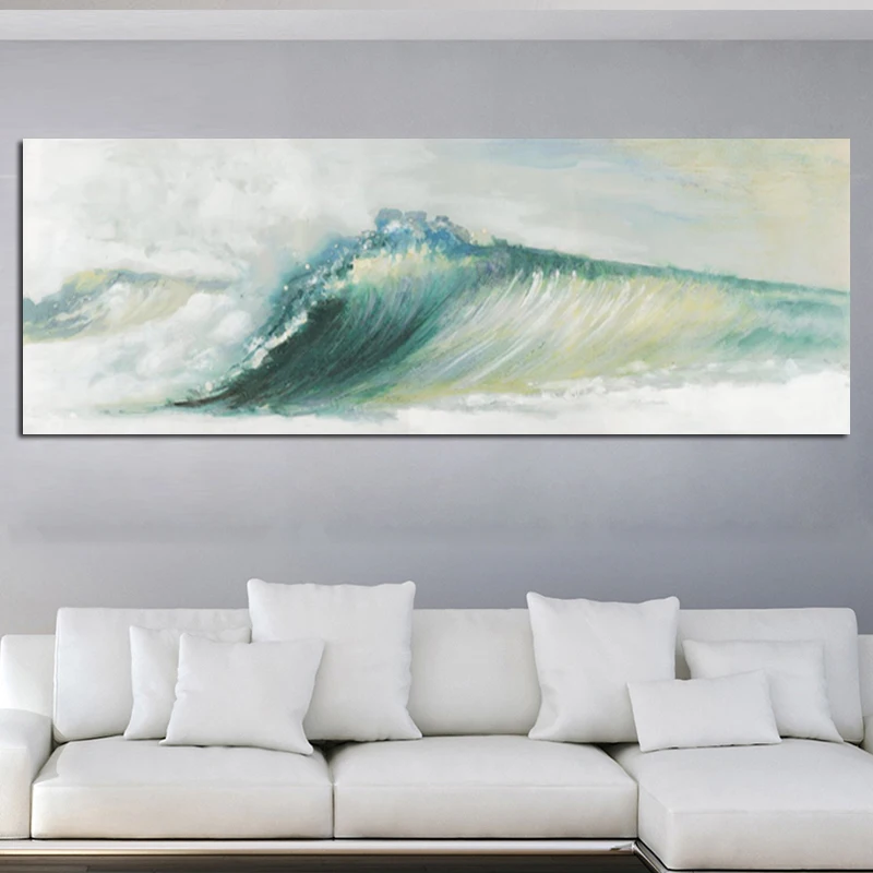 OUCAG Great Ocean Wave холст живопись печать абстрактный морской пейзаж без рамки