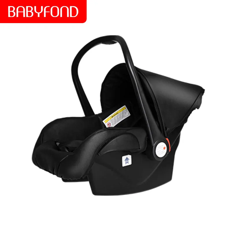 Babyfond коляска 3в1, высокий пейзаж, складная, двусторонняя, ударная, детская коляска, может сидеть и лежать, светильник на колесиках - Цвет: car  seatbalck