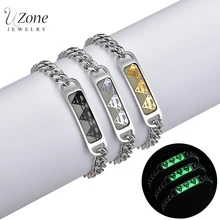 UZone Регулируемый светящийся браслет "Супергерои" для мужчин панк браслеты из нержавеющей стали светится в темноте мужской подарок на день рождения Pulsera