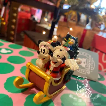 

Genuine Disney Mickey Minnie Christmas Sleigh Pendant Creative Cartoon Christmas Tree Decorations Children Gifts M5365