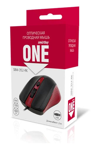 Мышь проводная Smartbuy SBM-352-RK Red/Black | Компьютеры и офис