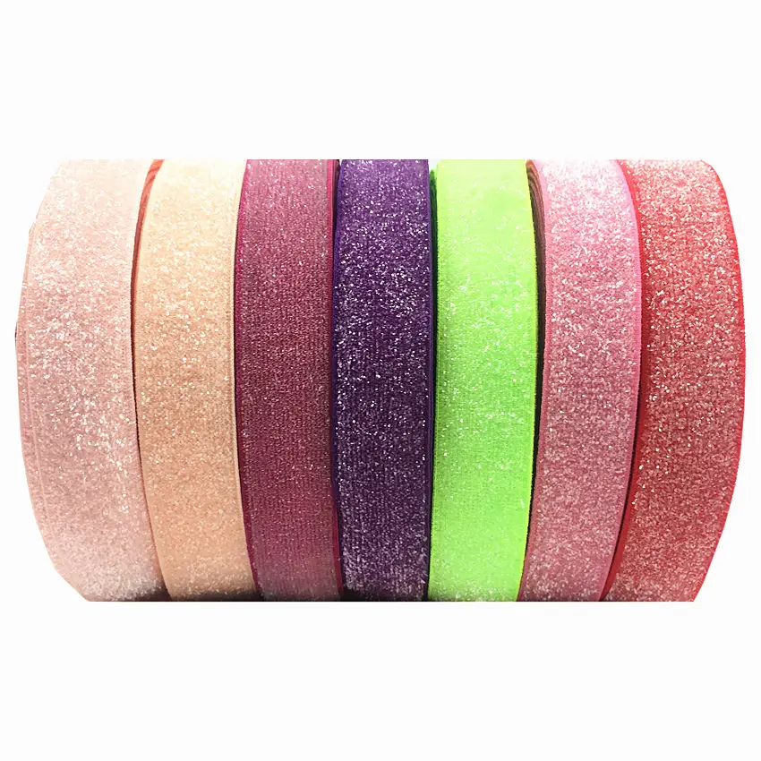

Glitter Fold Over Elastic Band 5 Yards 5/8" 33 colors Shiny Rainbow Ribbon FOE Elastic for DIY Arts,Hair,Crafts & Sewing Gift