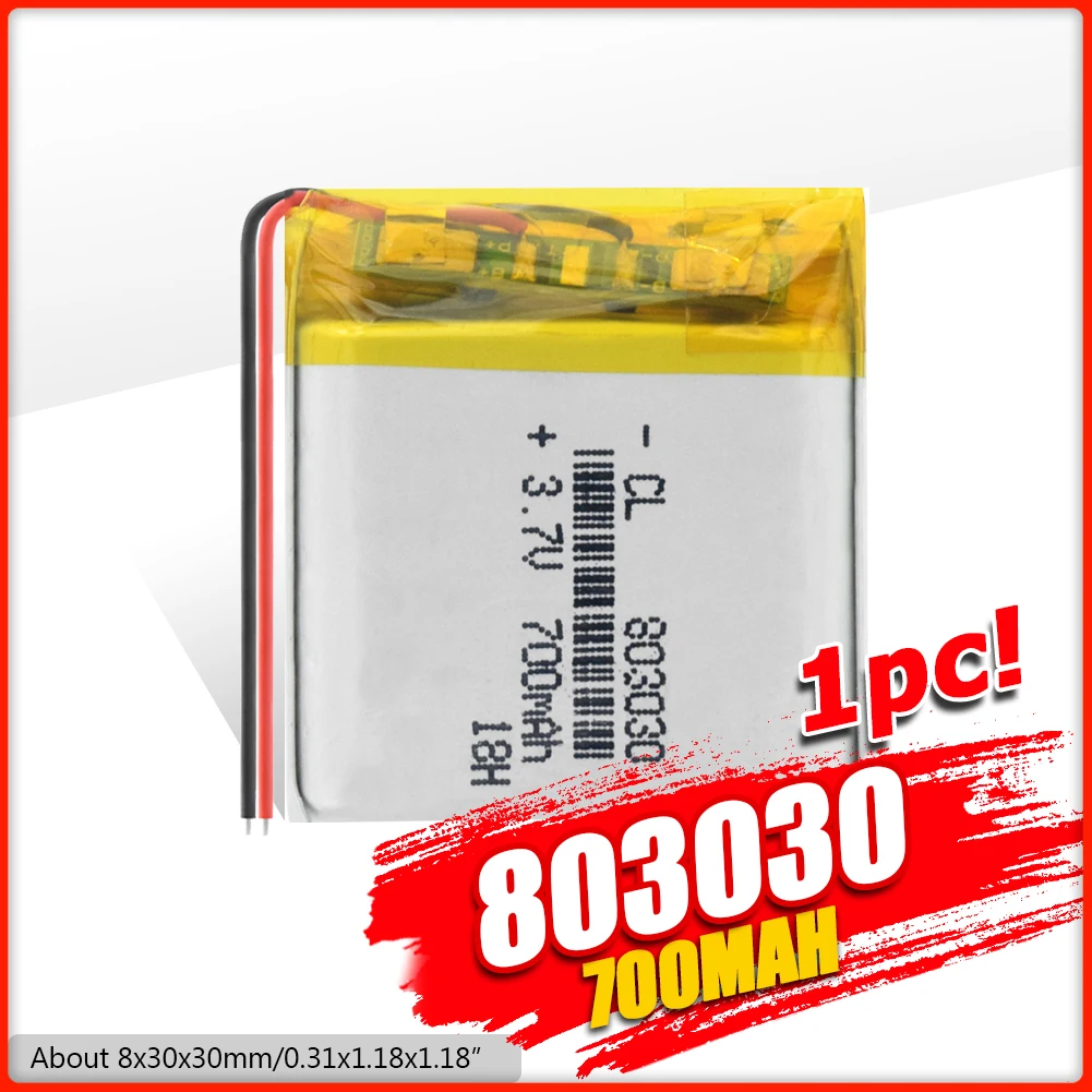 Литий ионный полимерный аккумулятор 1/2/4x803030 700 мАч сменная ячейка для игрушек GPS MP3