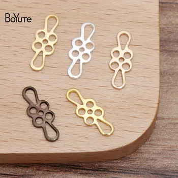 

BoYuTe (200 Pieces/Lot) 5*15MM Metal Brass Stamping Flower Charms Connector Diy Hand Made Jewelry Findings Components