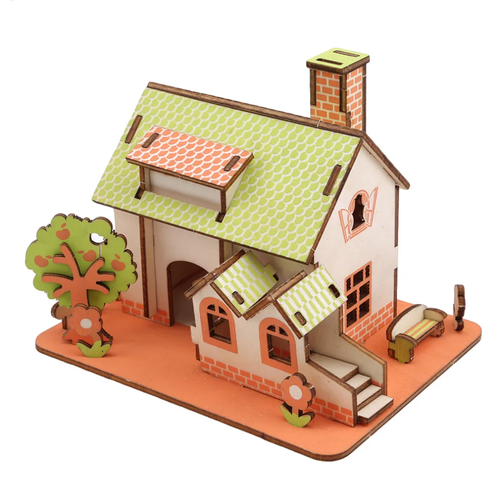 Детские игрушки DIY Кофейня моделирующая Модель 3d головоломка обучающая детская ручная способность Головоломка Развивающие игрушки подарки деревянная игрушка