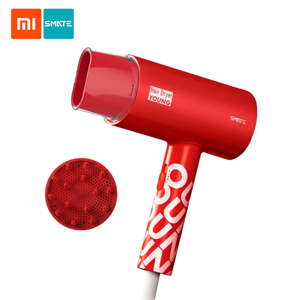 Для Xiaomi SMATE фен для волос PRO 1800 Вт бытовые парикмахерские инструменты горячий и холодный фен двойной отрицательный ион вентилятор для дома путешествия