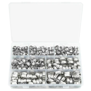 

New 304 Stainless Steel Single Ear Non-Steel Hose Clamp Classification Kit, 128 Pieces