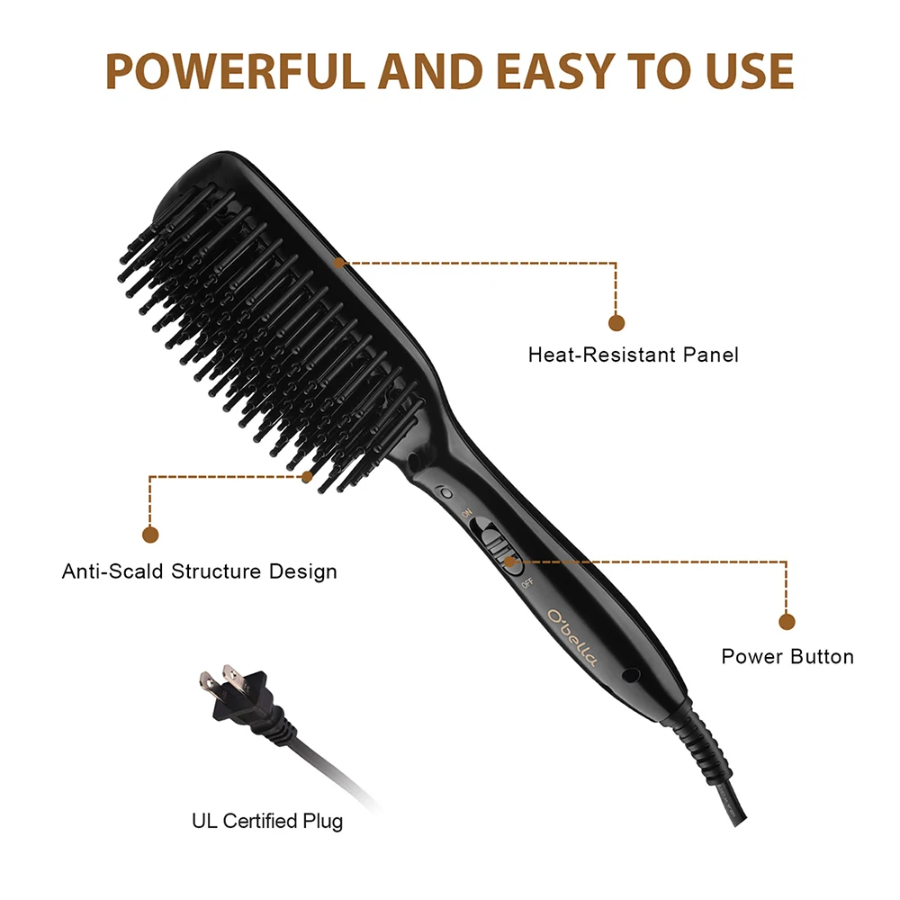 Выпрямитель для волос щетка 100-240 в 45 секунд быстрый нагрев 28 мм длинные и высокой плотности зубцы гребня анионовый Выпрямитель волос щетка
