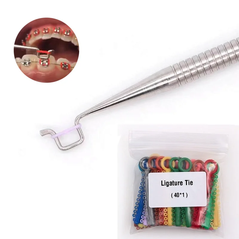 Dentst Dental Orthodontic Elastic Rubber Ligature Ties Stainless Steel