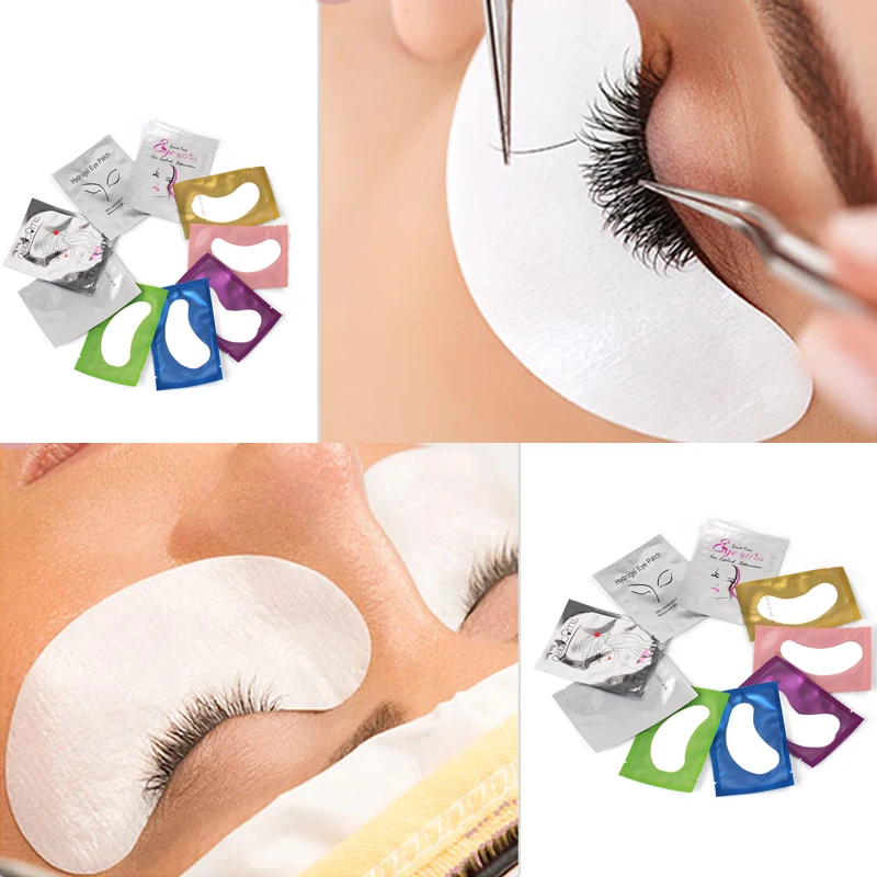 

Free Shipping 50pair/pack Eyelash Pads Eye Tips Eyelash Extension Paper Patches Lint Free Sticker Wraps for Professional Make Up