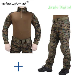 Camisa de camuflaje de caza VULPO BDU, uniforme de combate Digital de jungla, se encuentra En codo y rodilleras Militaire Ghilliekostuum Jacht