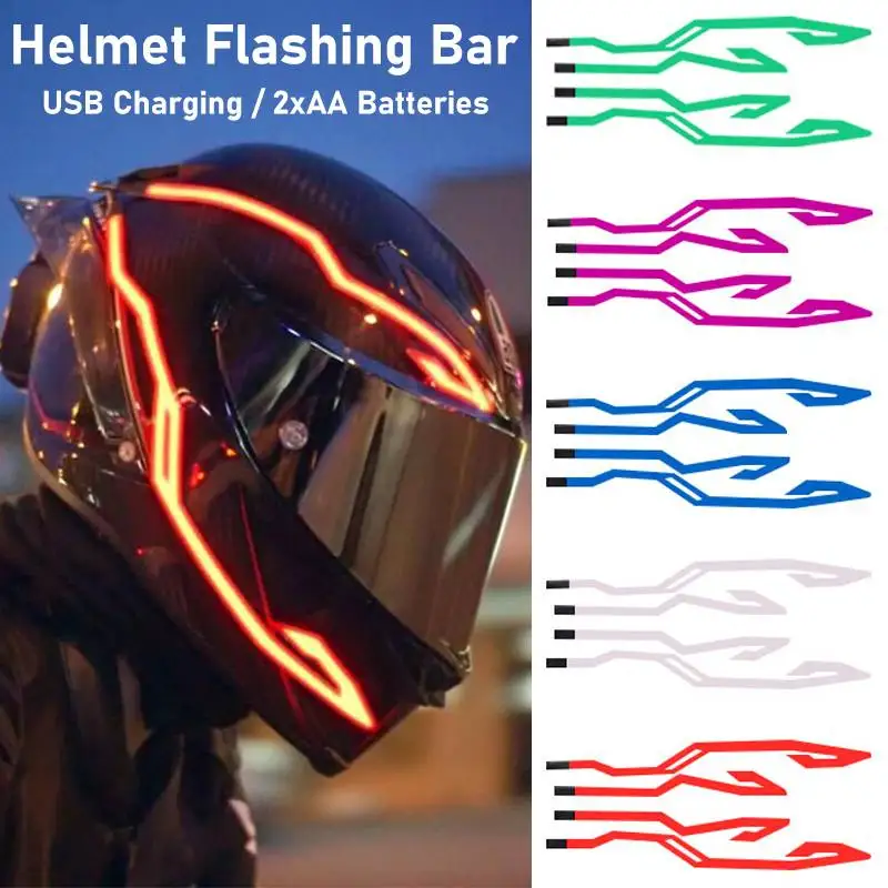 4in1 Motorcycle Helmet Led Luminous Sticker Night Riding Cold Light