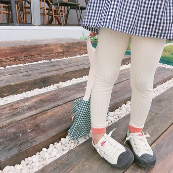 

2019 autumn skinny girls pants cotton elastic stretch Slim trousers baby girl feet pant