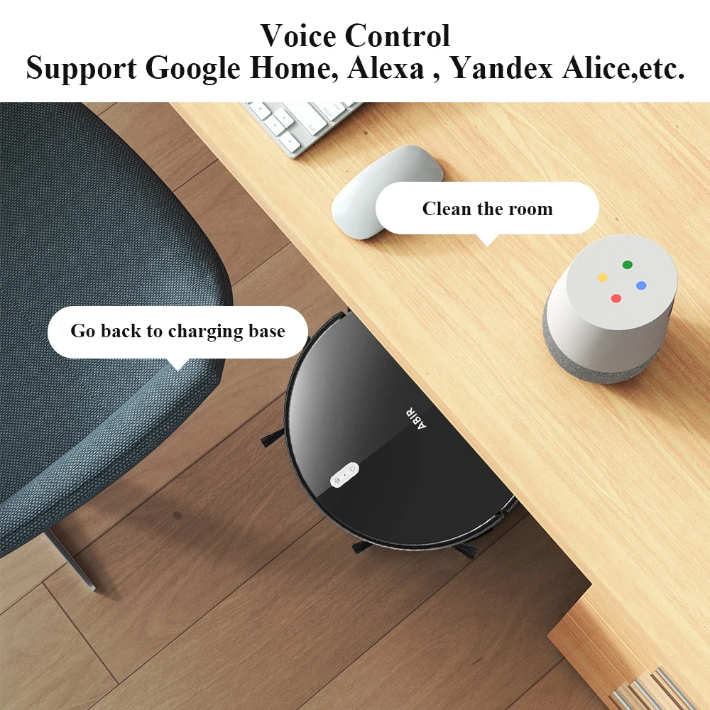 로봇 청소기 ABIR G20S, AI 지도 탐색, 슈퍼 스마트 파티션, 메모리 포함, WiFi 앱 및 음성 제어, 6000Pa 강력한 흡입, 스마트 물걸레질, V자형 메인 브러시, 애완동물 털 보호복, 집 바
