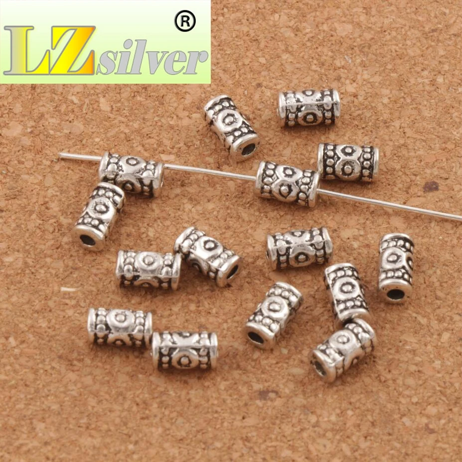 Circle Dots Curved Tube Beads 8.8x4.9mm 300PCS Zinc Alloy Spacers Jewelry Findings L720