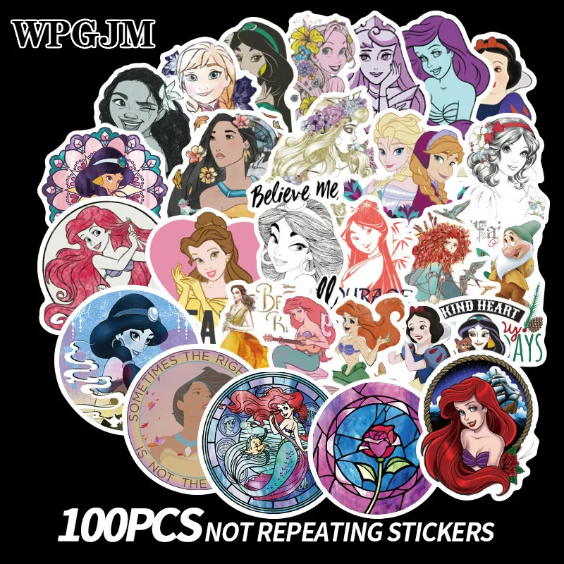 

50pcs/pack New Super Cool Princess Stickers for Luggage Laptop Decal Skateboard Stickers Moto Bicycle Car Guitar Fridge Sticker
