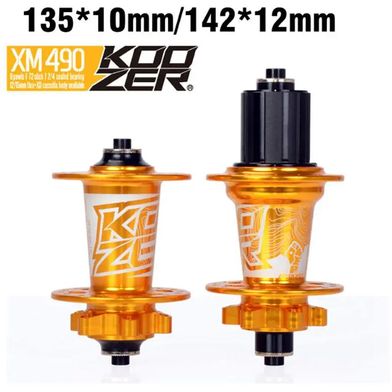 

Koozer Mountain Bike Hub XM490 Hubs 4 Bearing MTB Rear 10*135mm QR 100*15 12*142mm Thru 32 Holes Disc Brake Bicycle Hub