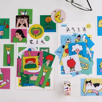 

40pcs/Pack Cute Strange Planet Series Stickers Decoration Scrapbooking Album DIY Flakes Stationery Japanese Diary Stickers