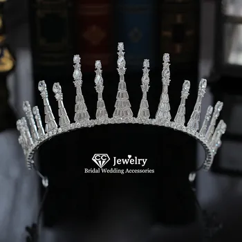 

CC Hairband Crown Tiara Headband Wedding Hair Accessory for Women Luxury Jewelry Party Hairwear Princess Crowns CZ Stone xy428