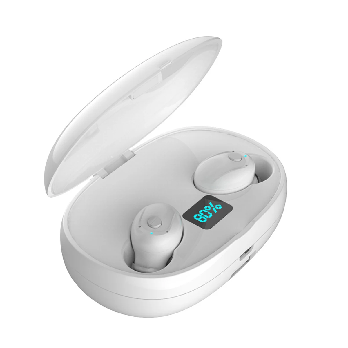 Белый TWS беспроводные наушники bluetooth 5,0 Мощный светодиодный дисплей стерео водонепроницаемые спортивные Беспроводные наушники с 2200 мАч power Bank - Цвет: Белый