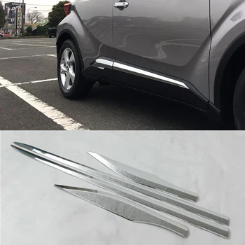 

For Toyota C-HR 2016 2017 2018 Car Styling ABS Chrome Body Door Side Molding Trim Ring CHR 4PCS
