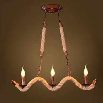 

The designer's lamp ultimate personality simple retro country style chandelier twisted rope GY1198