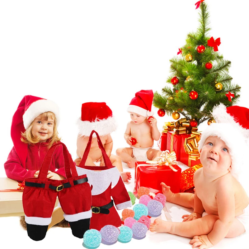 Christmas Santa Pants Candy Bags Wine Tops+Pants Bottle Cover Xmas Decor Gift