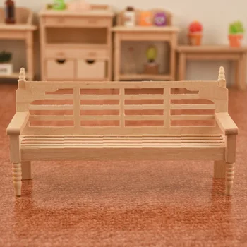 

Mini Furniture Model Miniature Wooden Bench Model Creative Decoration