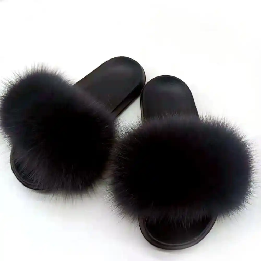 white fluffy flip flops