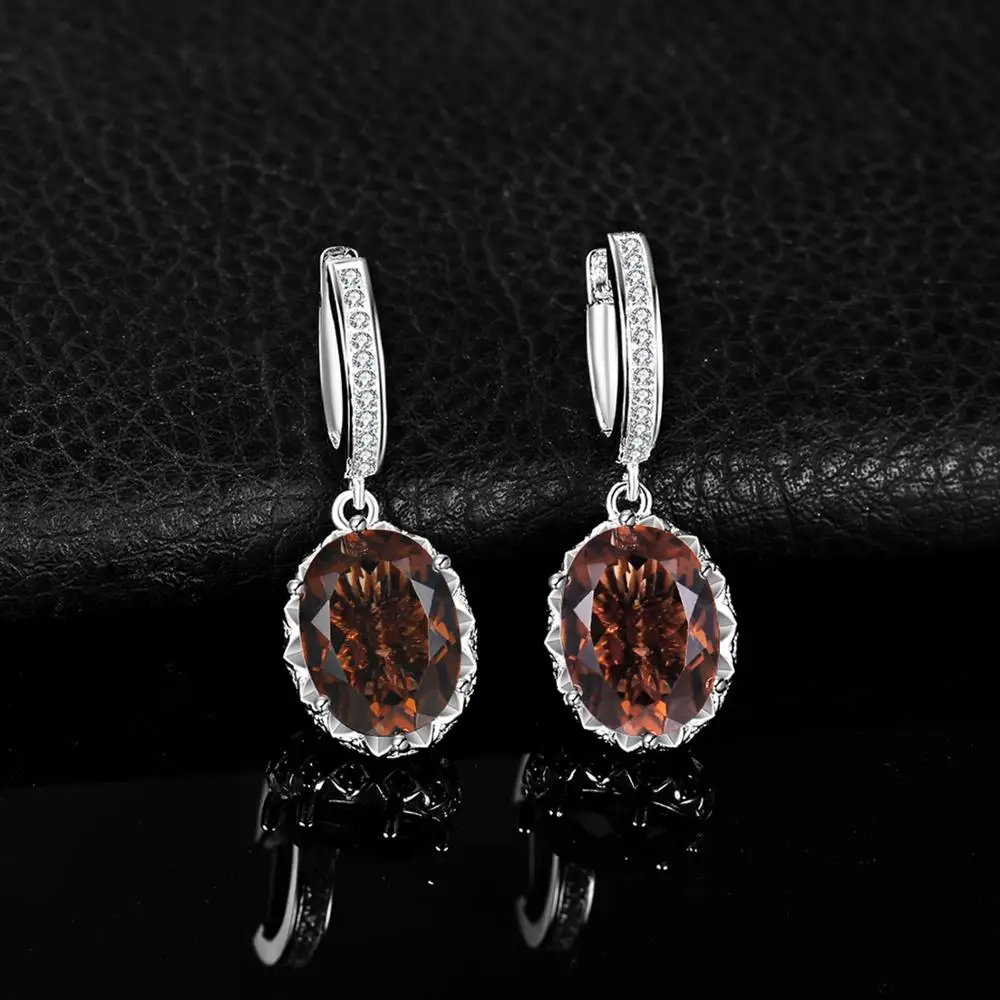 JewelryPalace 7ct подлинная дымчатый кварц висячие серьги 925 стерлингового серебра для