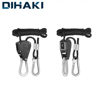 

1 Pair Adjustable Pulley Sling Lifting Rope Ratchet Hook Max Load 150 lbs Lights Lifters Reflector LED Hangers Assembly Sling