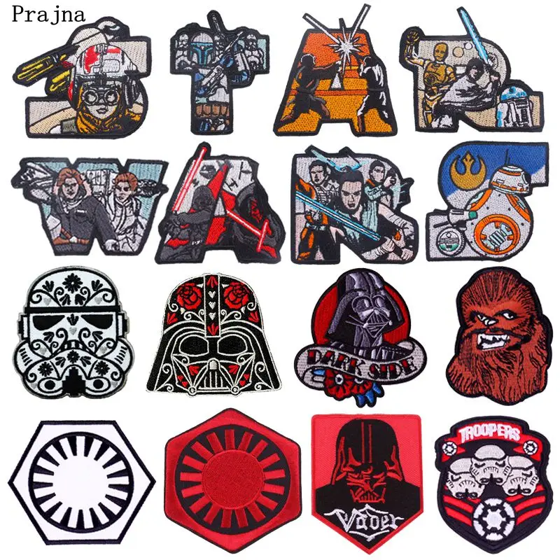 

Prajna Star Wars Patch Embroidered Patches For Clothing Iron On Patches On Clothes DIY UFO Rainbow Patches For Clothes Applique