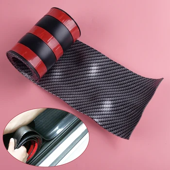 

DWCX Universal Carbon Fiber Style Rubber DIY Door Sill Edge Protector Guard Strip Sticker Anti-Collision Trim