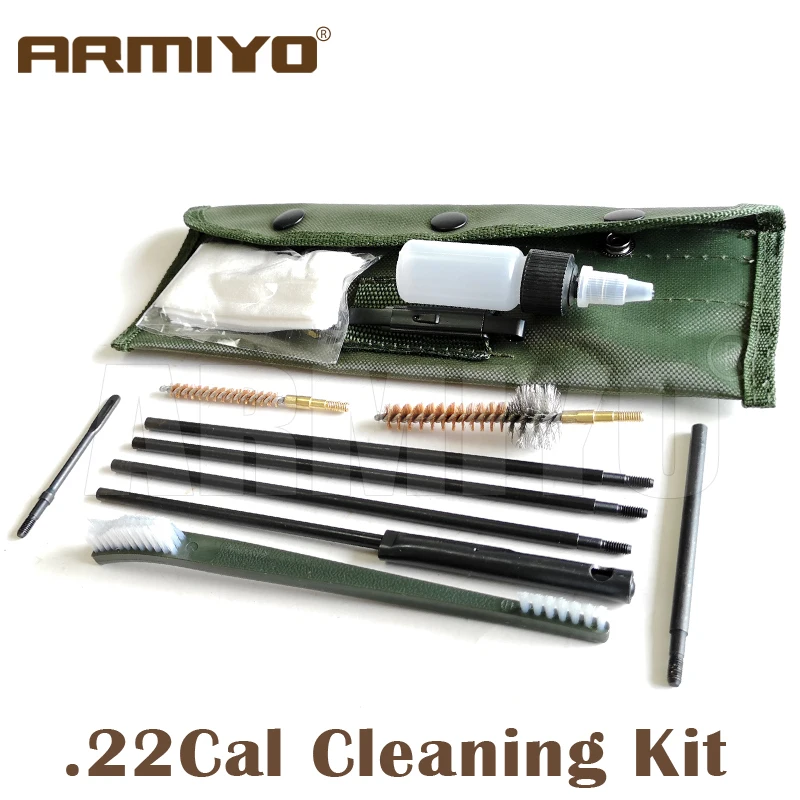 Rifle Cleaning Brush Kit Set for .22cal 5.56mm Gun Clean 10 piece Rod Brush Set 