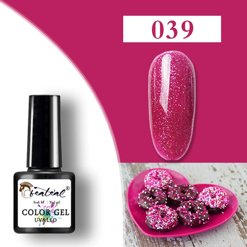 Beateal Gel Lucky Nail Polish Vernis Semi Permanant UV Gel Varnish Hybrid Long Lasting Soak Off Glitter Gel Stickers For Nails - Цвет: 039