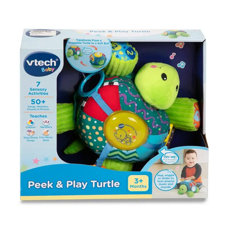 VTech-Детские Peek и играть черепаха Фирменная Новинка 3+ игрушка месяцы 2-в-1 из-за мягкого и сенсорные черепаха