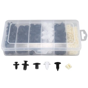 

150 Pc Set Plastic Rivets Fender Bumper Push Pin Clips with Removal Tool for Chevy Hyundai, Mazda