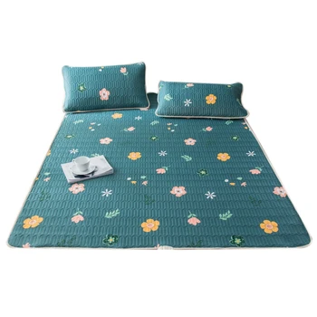 

Summer Tencel Washed Latex Mat Three-Piece Washable Foldable Breathable Ice Silk Mat Soft Mat Bedroom Rest Indoor