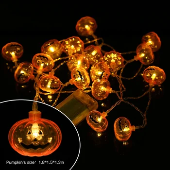 

NEWKBO 20LEDs 8.2ft Mini Pumpkin String Light Battery-powered Fairy Lamp for Halloween Christmas Party Festival Decoration