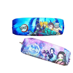 Sac à crayons Kimetsu no Yaiba, sac à crayons en toile à fermeture éclair, pour étudiants, portefeuille de rangement, papeterie de Style aléatoire 