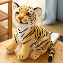 Peluche de tigre en peluche pour enfant, jouet de Simulation, Animal sauvage, forêt, cadeau d'anniversaire, 23 33cm