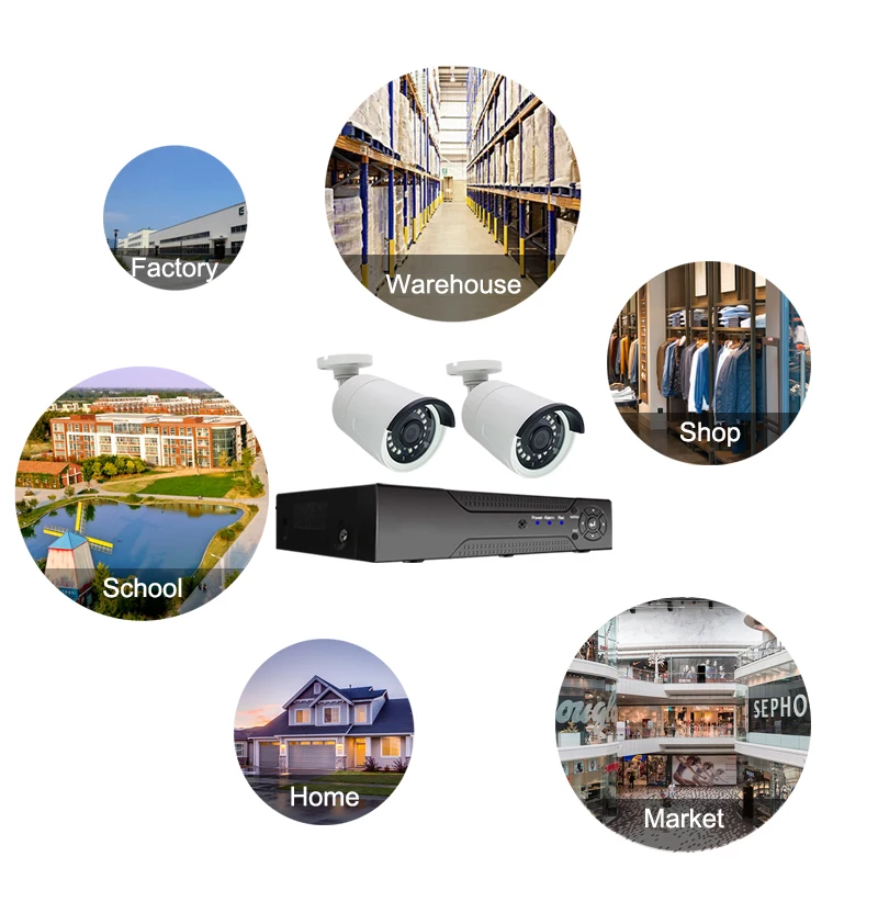 1080P HD AHD камера наблюдения комплект 2CH домашняя CCTV набор инфракрасного ночного видения уличная Водонепроницаемая камера безопасности телефон пульт дистанционного управления