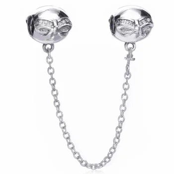 

Authentic 925 Sterling Silver Thread Bead Charm Dainty Bow Safety Chain Beads Fit Pandora Bracelet Bangle Diy Jewelry