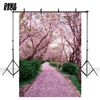 

DAWNKNOW Pink Flower Tree Photography Background Petal Photocall Photo Shoot Wedding Backdrops Children Photo Studio lv2430