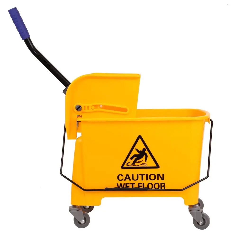 YELLOW Yellow Kentucky Wringer 20L Mop Bucket on Wheels Commercial Cleaning