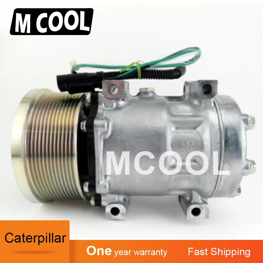 

For 12pk AC Compressor 24V for Caterpillar 320D2 329D2 320ELRR 538GF 558LL 320D2FMGF SD7H15-6095 SD7H156095 3729295 372-9295