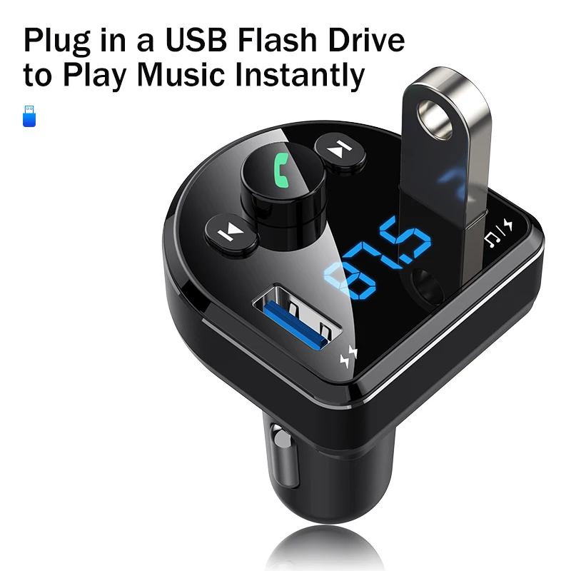 YKZ автомобильное зарядное устройство со светодиодом дисплей Bluetooth fm-передатчик 3.1A Быстрая зарядка зарядное устройство для samsung iPhone Dual USB Автомобильное зарядное устройство