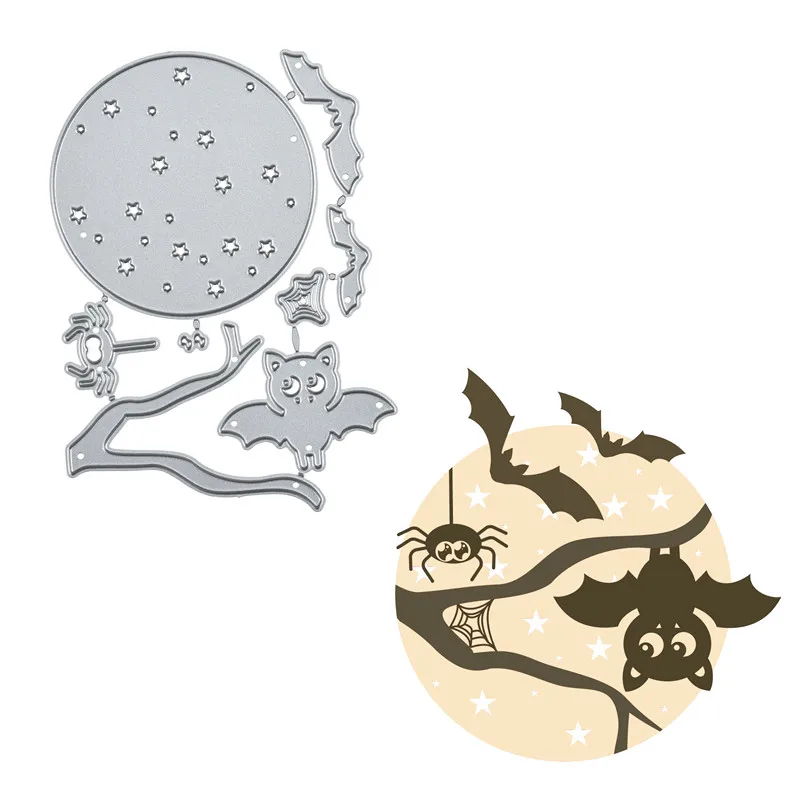 Kokorosa штампы на Хэллоуин, Лунная ночь, летучая мышь, металлические Вырубные штампы для изготовления открыток, скрапбукинга, тиснения, трафареты, штампы для рукоделия